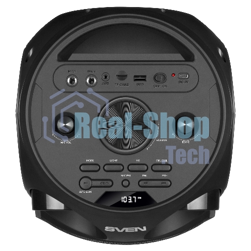 Колонка АС SVEN PS-750, черный (80 Вт, TWS, Bluetooth, FM, USB, microSD, LED-дисплей, 2х4400мА*ч)