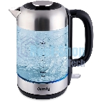 Чайник электрический Domfy DSM-EK401 1.8л. 2200Вт черный/прозрачный (корпус: стекло)
