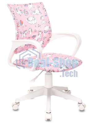 Кресло Бюрократ BuroKIDS 1 W розовый, ткань, 120 кг
