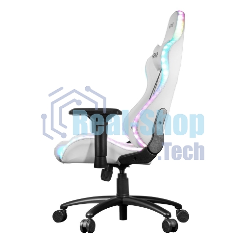 Кресло KFA2 Gaming Chair 01 RGB SE белый, экокожа, RGB-подсветка, подголовник