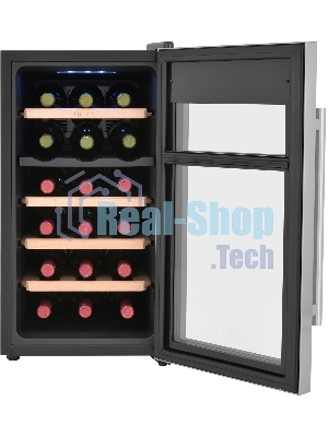 Винный шкаф ZÜGEL ZTWF182DX н/ж сталь, 46 л, 2 отсека, 18 бут.