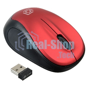 Мышь беспроводная Oklick 665MW черный/красный, 1000 dpi, радиоканал, USB, кнопки - 3