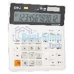 Калькулятор бухгалтерский Deli EM01010 белый 12-разр.