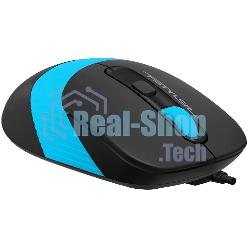 Мышь проводная A4Tech Fstyler FM10S черный/голубой, 1600 dpi, USB, кнопки - 4