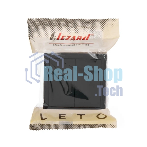 Выключатель 2-клав. LETO черный бархат LEZARD 752-4200-101