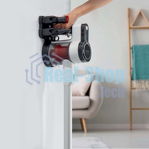 Пылесос вертикальный Gorenje SVC216FMLW белый/черный, питание от аккумулятора, 25 Вт, уборка сухая, пылесборник 0.5 л