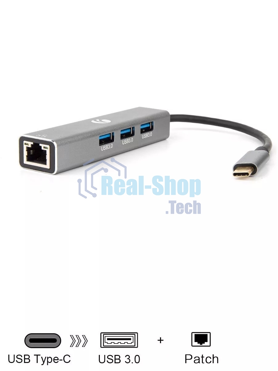 USB-концентратор VCOM DH311A USB Type-C, RJ-45/USB 3.0, USB