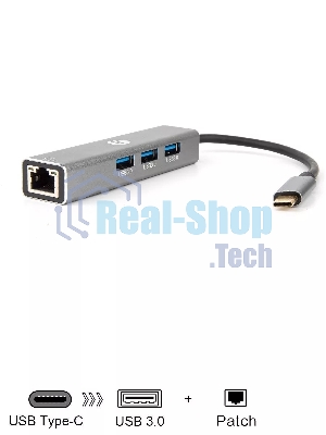 USB-концентратор VCOM DH311A USB Type-C, RJ-45/USB 3.0, USB