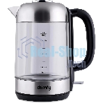 Чайник электрический Domfy DSM-EK401 1.8л. 2200Вт черный/прозрачный (корпус: стекло)