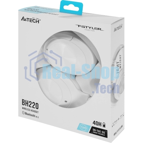 Беспроводные наушники A4Tech Bloody BH220 белый, полноформатные, Bluetooth, до 80 ч