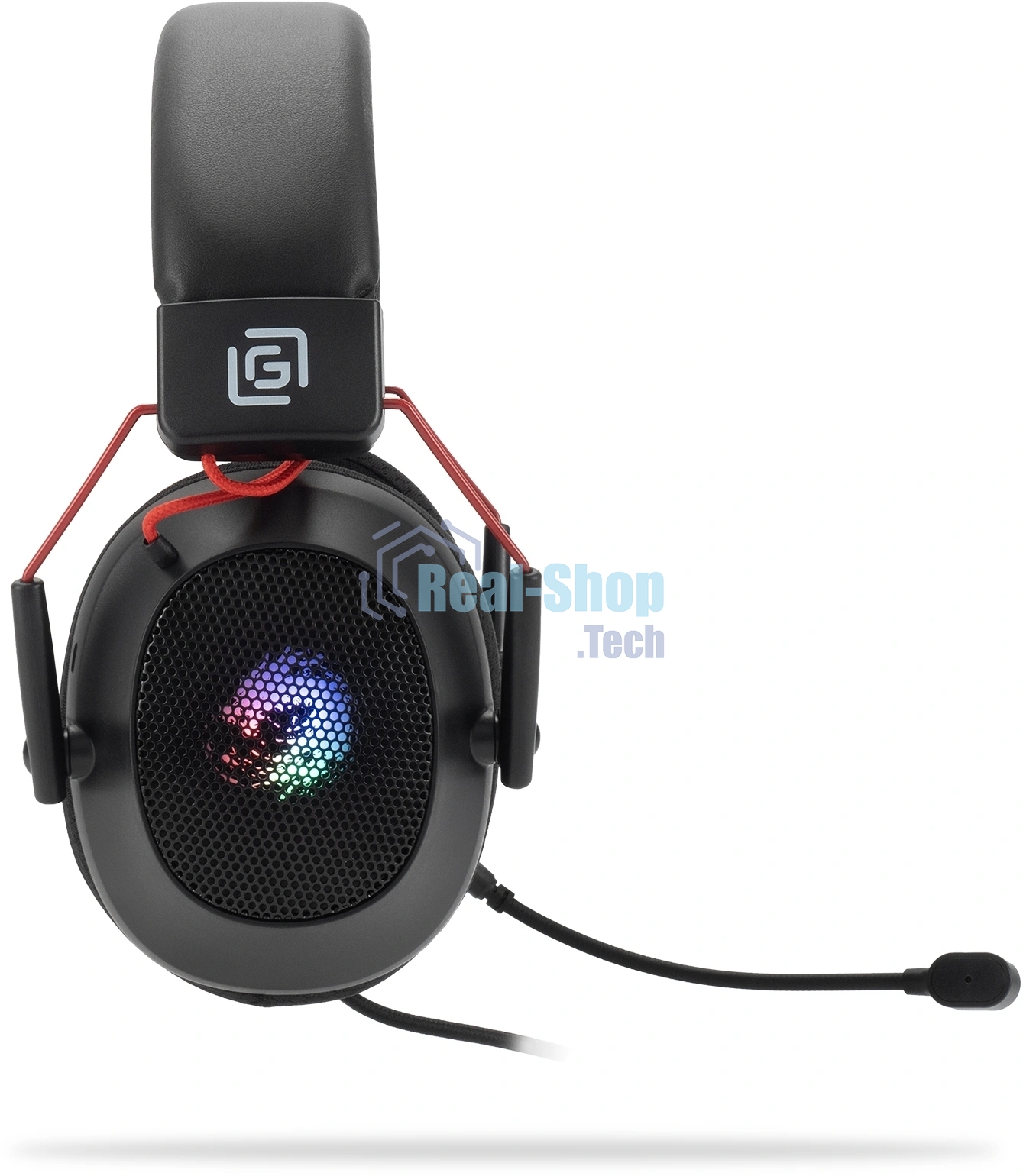 Гарнитура Oklick HS-L305G чёрный, проводная, USB, подсветка