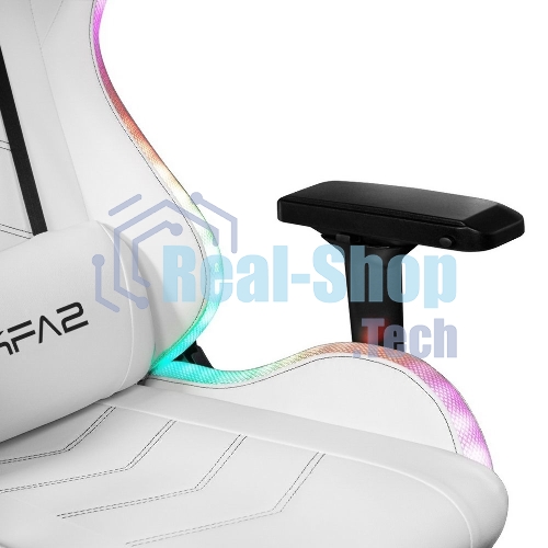 Кресло KFA2 Gaming Chair 01 RGB SE белый, экокожа, RGB-подсветка, подголовник
