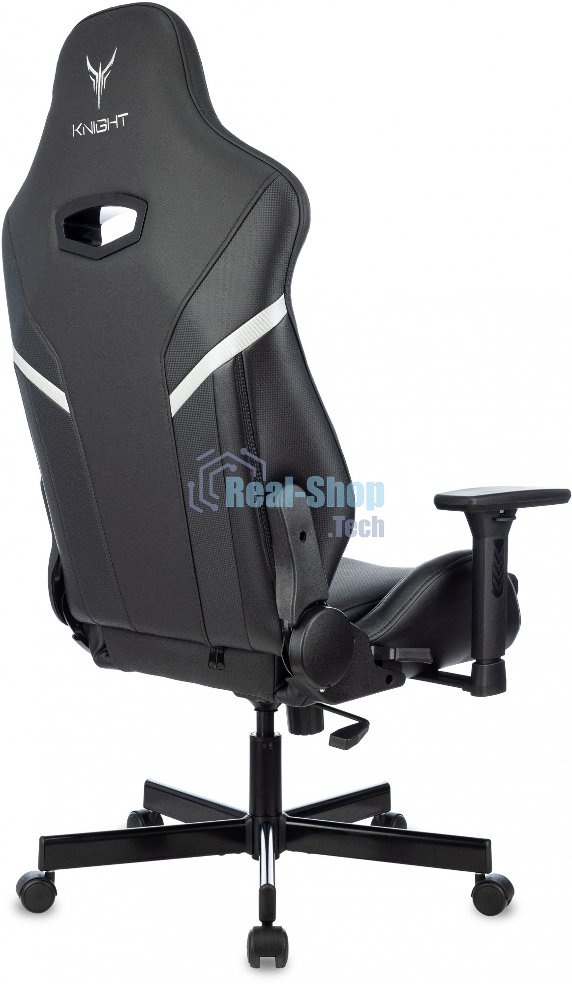 Кресло Knight Thunder 5X черный, экокожа, 120 кг, механизм качания