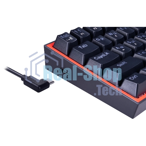 Клавиатура Redragon Fizz проводная, USB Type-A, чёрный/красный