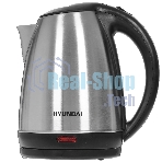 Чайник электрический Hyundai HYK-S1030 1.7 л, 2200 Вт, серебристый матовый/черный (корпус: металл)