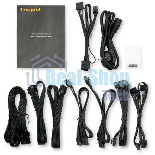 Блок питания Power Supply HSPD, 850W 80 PLUS Gold (ATX, 2.52, Full modular, 1x24(20+4)pin 600мм, 2xCPU 8(4+4)pin 700мм, 2xPCIe*2 8(6+2)pin 600+150мм, 2xSATA*3 500+150+150мм, 1xMOLEX*3 500+150+150мм, Active, 120x120мм, 150x140x86мм, APFC, OVP, OPP, SCP, UVP, OCP, OTP, NLO, SIP, black)