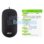 Мышь проводная Acer OMW122 черный, 1200 dpi, USB, кнопки - 3