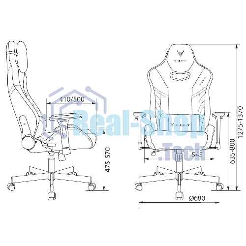 Кресло Knight Thunder 5X черный, экокожа, 120 кг, механизм качания