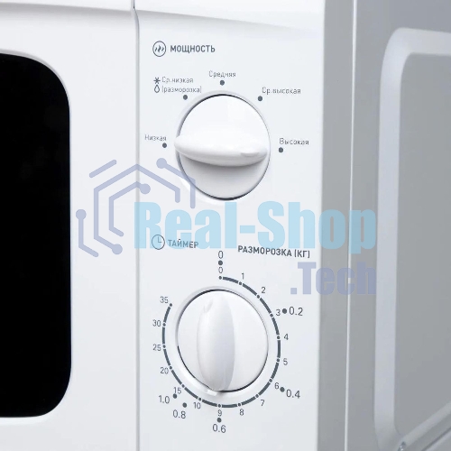 Микроволновая печь Oasis MW-70UW белый, 20 л, 700 Вт, переключатели - поворотный механизм