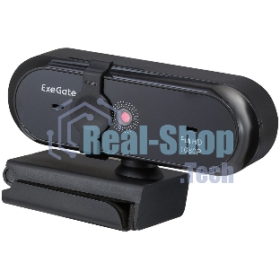 Веб-камера ExeGate Stream C925 Wide FullHD 1920x1080, 30 кадр/с, USB Type-A, микрофон (шумоподавление), шторка приватности, универсальное крепление