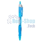 Ручка гелевая автоматическая Deli Arris EG08-BL прозрачный/голубой, d=0.5мм, синие чернила, резиновая манжета