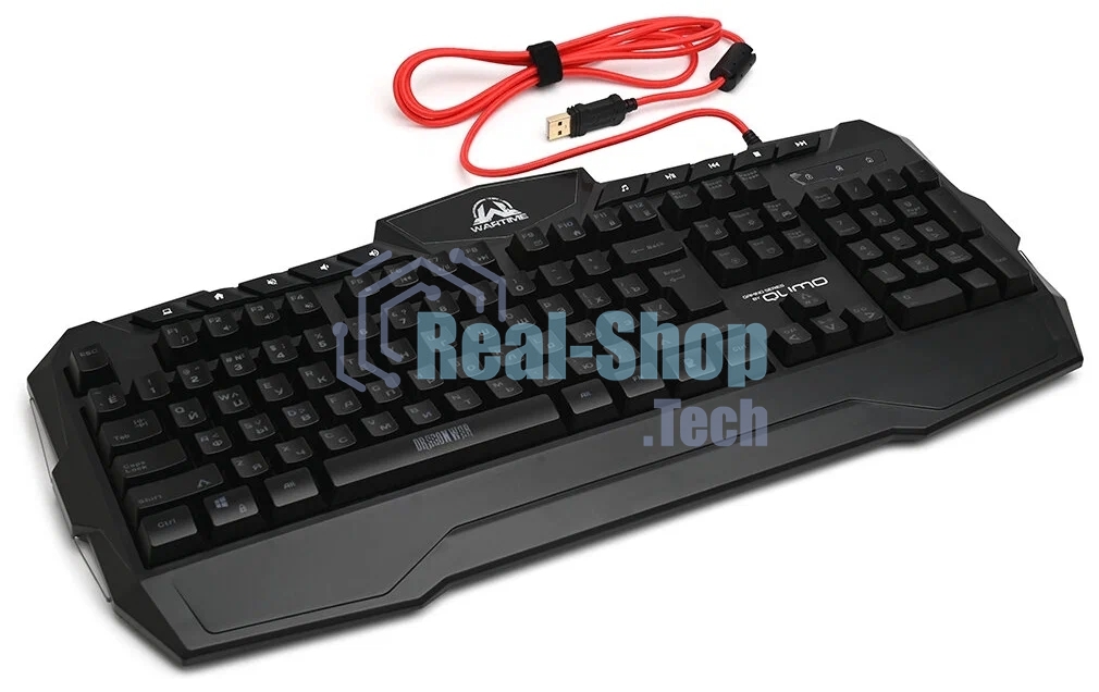 Комплект клавиатура+мышь Qumo Wartime проводной, USB, 3200 DPI, чёрный