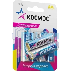 Элемент питания Космос алкалиновый AA/LR06 BP-6 (блист.6шт) Элемент питания Космос алкалиновый AA/LR06 BP-6 (блист.6шт)