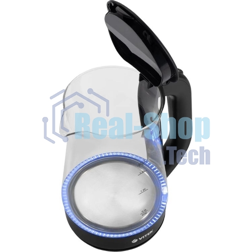Чайник электрический Vitek VT-8803 1.7 л, 2200 Вт, черный корпус: стекло