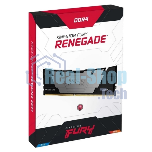 Оперативная память Kingston Fury Renegade, DDR4, 128GB (4x32GB), 3200MHz, CL16, DIMM, радиатор, черный