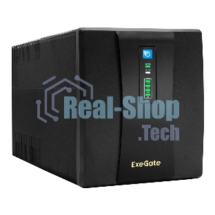 Источник бесперебойного питания ExeGate SpecialPro UNB-1200.LED.AVR.EURO.RJ 1200VA/750W, LED, AVR, 4 евророзетки, RJ45/11, черный