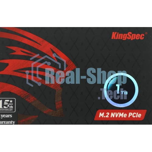 Накопитель SSD KingSpec NE-1Tb, 1Tb, PCIe 3.0 x4, M.2 2280, NVMe, R/W 2400/1900