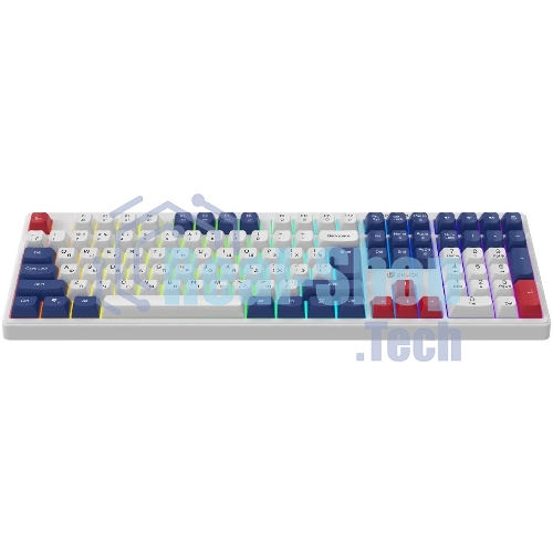 Клавиатура Oklick 725G проводная, USB Type-A, белый/красный