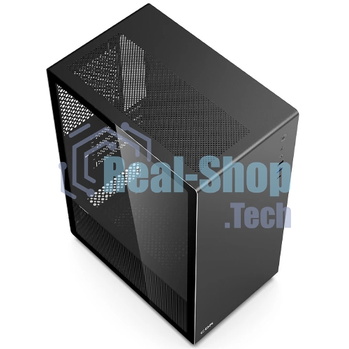 Компьютерный корпус CBR mATX Minitower V500, без БП, 1хUSB 3.0, 2хUSB 2.0, HD Audio+Mic, закаленное стекло, черный [PCC-MATX-V500-WPSU