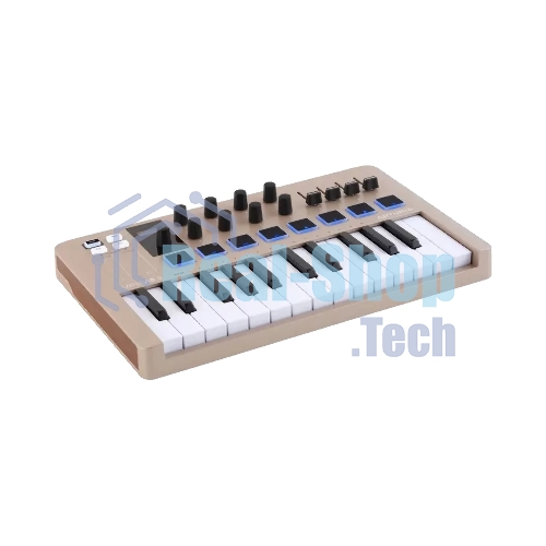 Клавиатура MIDI 231508 Arturia MiniLAB 3 Champagne 25 клавиш, 8 энкодеров, 8 RGb пэдов, 8 фейдеров, дисплей, сенсорные регуляторы Pitch/Modulation, MIDI-выход, 1/4