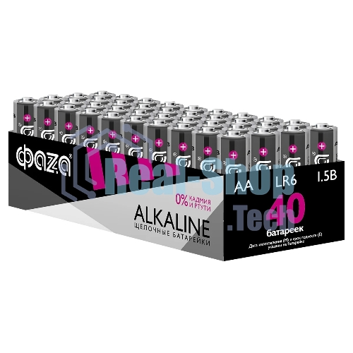 Элемент питания щелочной LR6 Alkaline Pack-40 (уп.40шт) ФАZА 5023017, 1.5 В