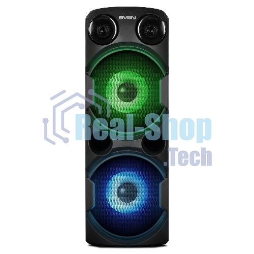 Колонка АС SVEN PS-750, черный (80 Вт, TWS, Bluetooth, FM, USB, microSD, LED-дисплей, 2х4400мА*ч)
