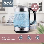 Чайник электрический Domfy DSM-EK401 1.8л. 2200Вт черный/прозрачный (корпус: стекло)