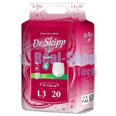 Подгузники-трусы для взрослых Dr. Skipp Light, р-р L-3, (90-140 см), 20 шт. 8006