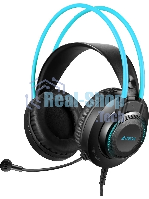 Гарнитура A4Tech Fstyler FH200i серый-синий, проводная, 3.5 мм