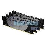 Оперативная память Kingston Fury Renegade, DDR4, 128GB (4x32GB), 3200MHz, CL16, DIMM, радиатор, черный