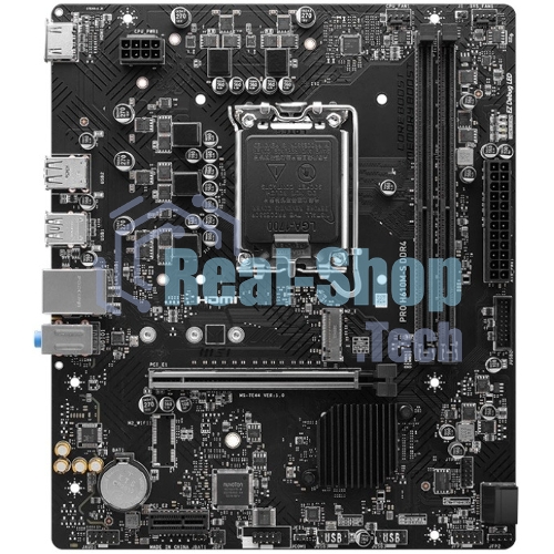 Материнская плата MSI PRO H610M-S DDR4, LGA 1700, Intel H610, 2xDDR4, 2xSATA, 1xM.2, 1xPCIe 4.0 x16, 1xPCIe 3.0 x1, 1xHDMI, 1x1Gb LAN, 4xUSB 2.0, 2xUSB 3.2 Gen 1, 3x3.5 мм, 7.1, Micro-ATX