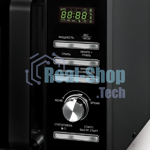 Микроволновая печь BBK 25MWC-991T/B черный/серебристый, 25 л, 900 Вт, переключатели - кнопки, поворотный механизм