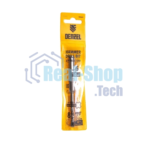 Бур по бетону Denzel двойная спираль, Cobalt W-tip, 6x110 мм, SDS PLUS