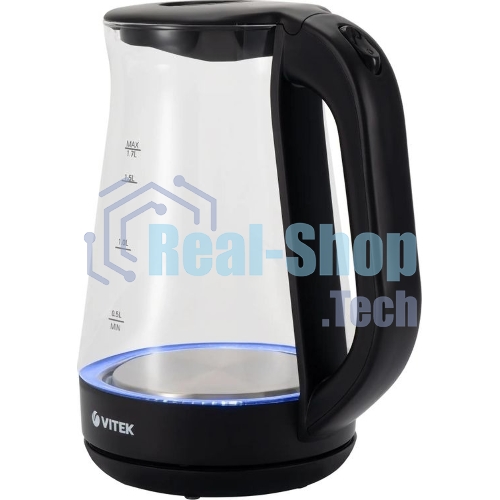 Чайник электрический Vitek VT-8803 1.7 л, 2200 Вт, черный корпус: стекло