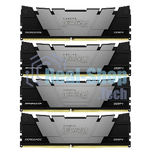 Оперативная память Kingston Fury Renegade, DDR4, 128GB (4x32GB), 3200MHz, CL16, DIMM, радиатор, черный