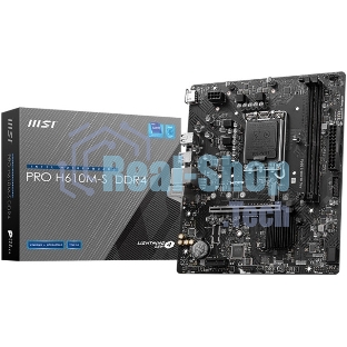 Материнская плата MSI PRO H610M-S DDR4, LGA 1700, Intel H610, 2xDDR4, 2xSATA, 1xM.2, 1xPCIe 4.0 x16, 1xPCIe 3.0 x1, 1xHDMI, 1x1Gb LAN, 4xUSB 2.0, 2xUSB 3.2 Gen 1, 3x3.5 мм, 7.1, Micro-ATX