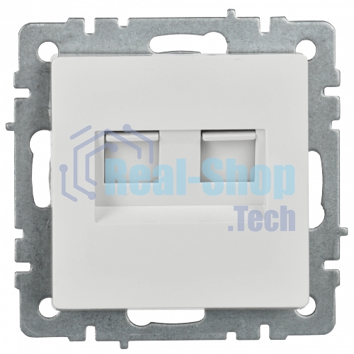 Розетка компьютерная двойная IEK BRITE РК10-2-БрБ RJ45 кат.5E белый