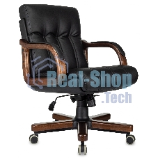 Кресло Бюрократ T-9932W-LOW-Eco черный, экокожа