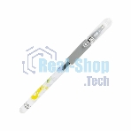 Ручка гелевая Deli EG101-BK прозрачный, d=0.5мм, черные чернила, игловидный пишущий наконечник, резиновая манжета