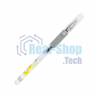 Ручка гелевая Deli EG101-BK прозрачный, d=0.5мм, черные чернила, игловидный пишущий наконечник, резиновая манжета